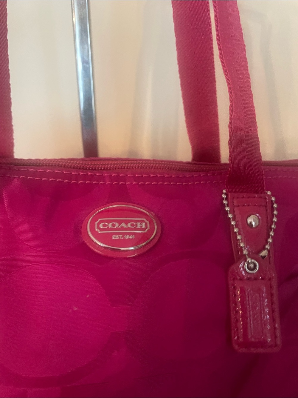 Coach Pink Signature Small/Medium Tote Bag + Matching Wristlet - Picture 5 of 8